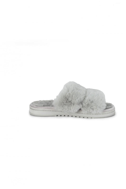 All Day Faux Fur Slide Grey