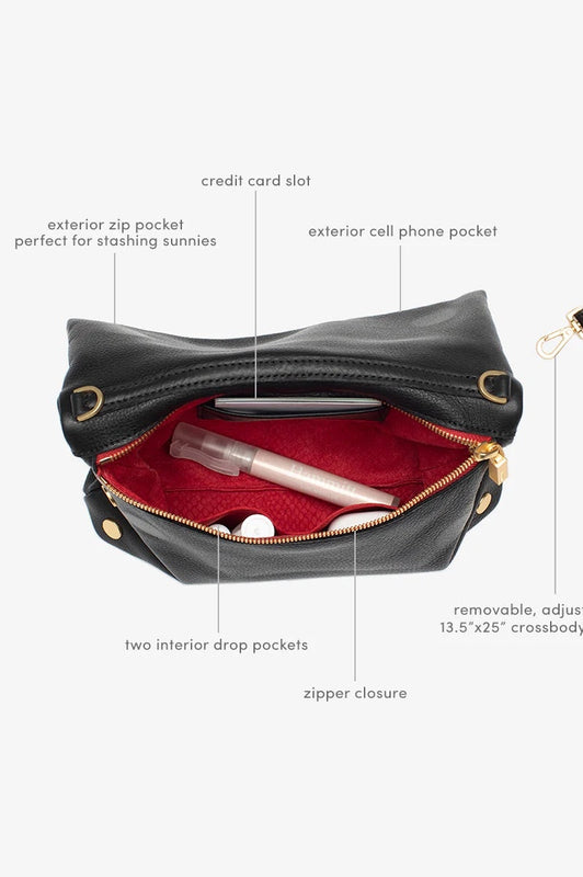 Hammitt Handbag VIP Med Black Gold Red Zip