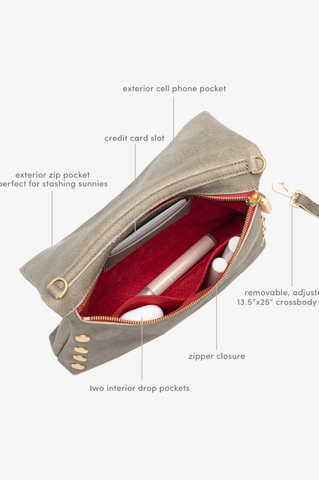 Hammitt Handbag VIP Med Pewter Gold Red Zip