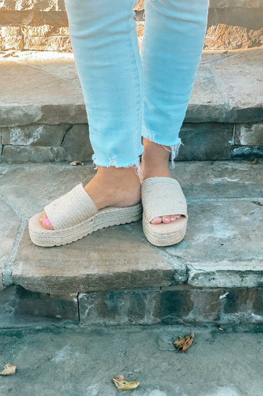 The Sun is Shining Straw Wedges Natural