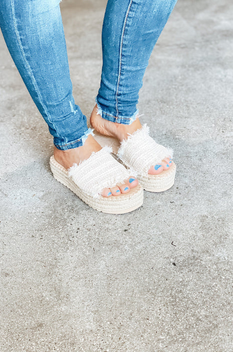 Blissful in Paradise Straw Wedges