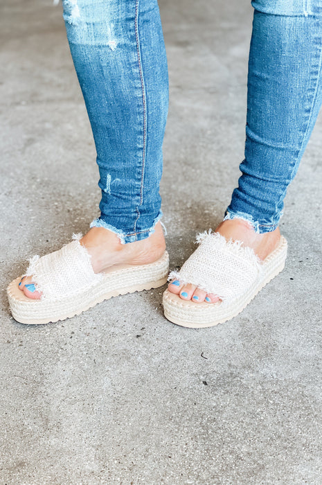 Blissful in Paradise Straw Wedges