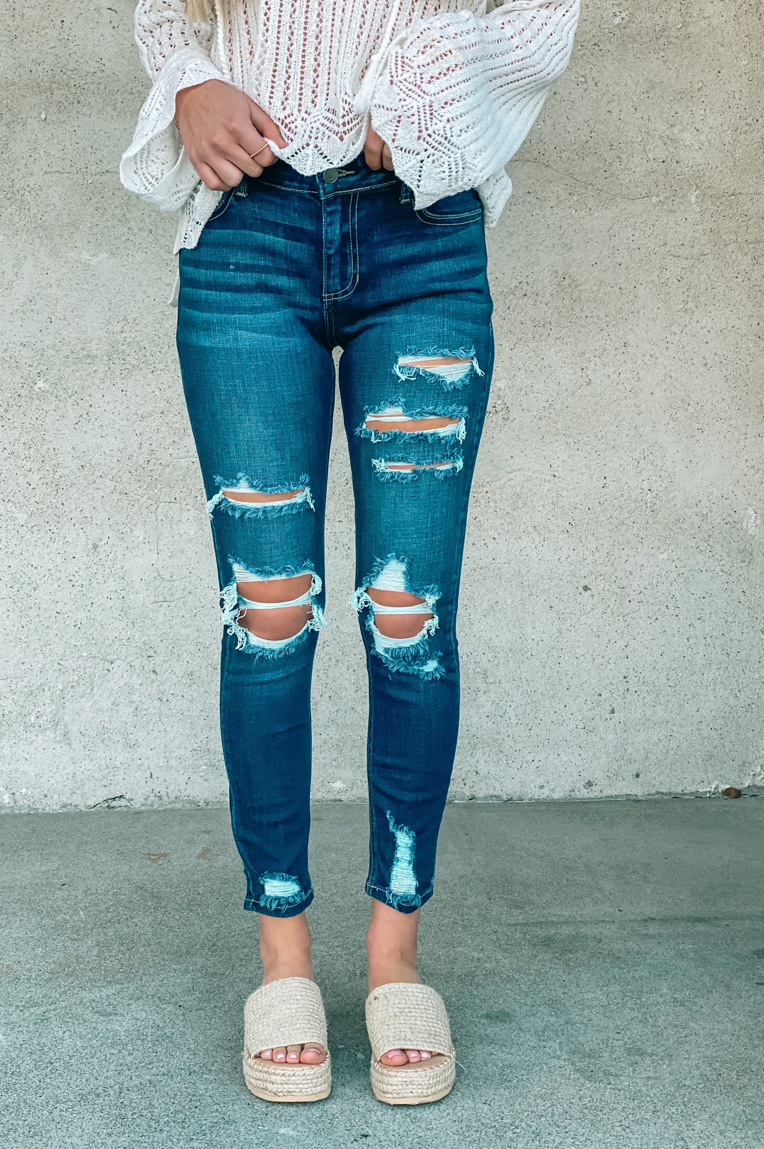New Distressed Denim Jeans