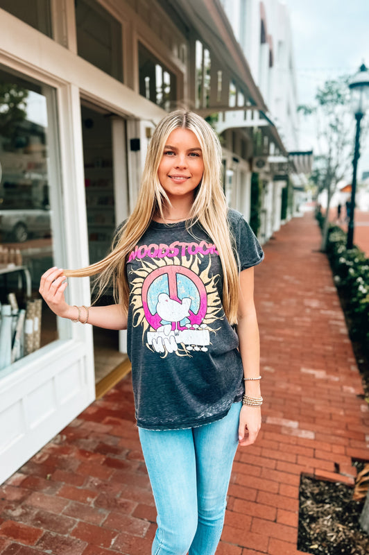 Woodstock Vintage T-shirt Burn Out Black - Main Image