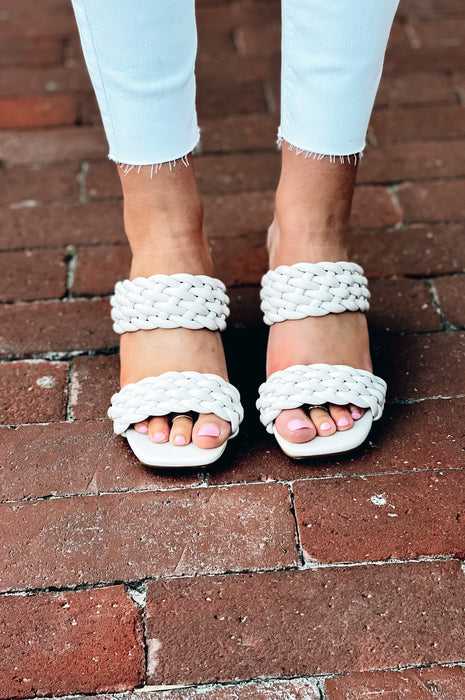 Braided Heels Off White