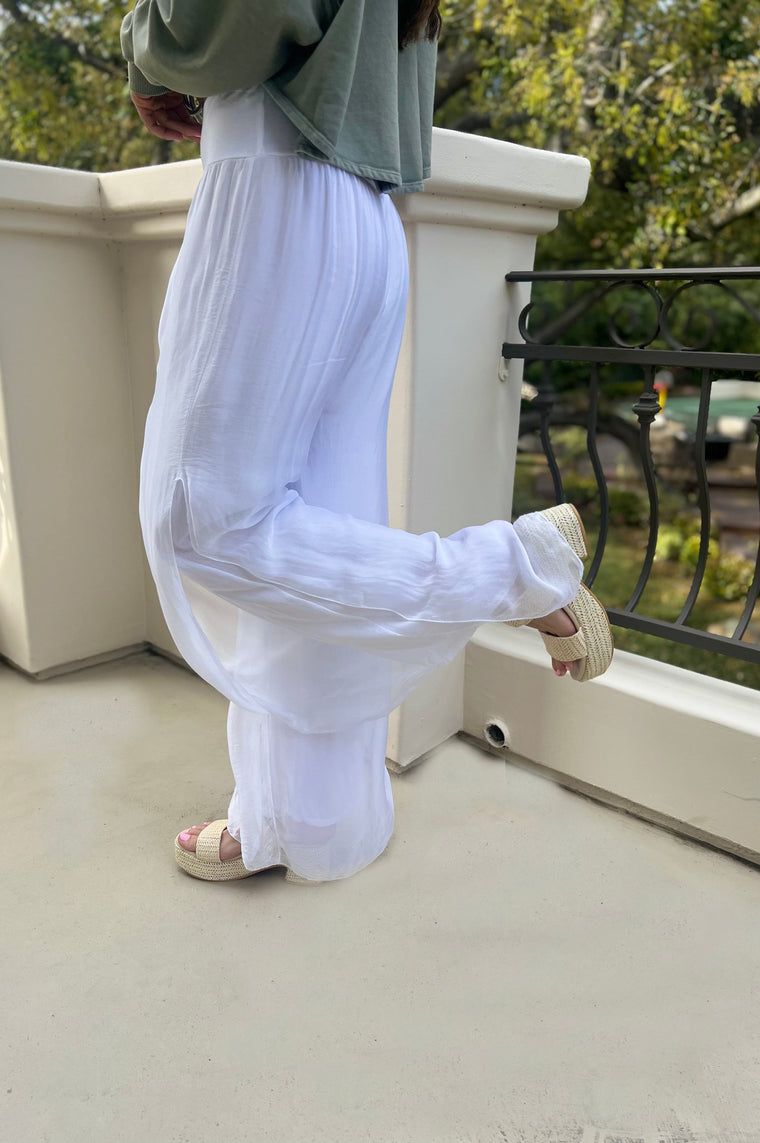 Free Silk Pant White