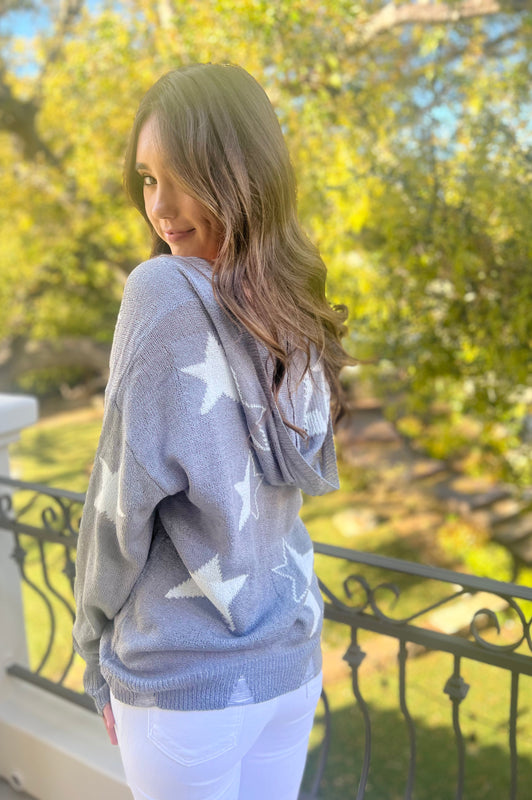 Liza's Star Grey Hooded Pullover