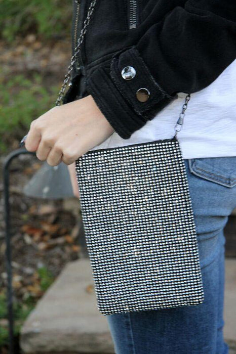 A Touch of Sparkle Cell Phone Bag Black/Silver