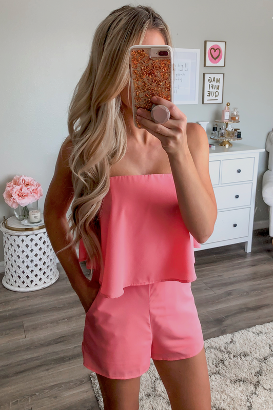 Your Everyday Sugar Coral Romper