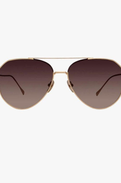 Diff Dash Brushed Gold & Coffee Sunglasses