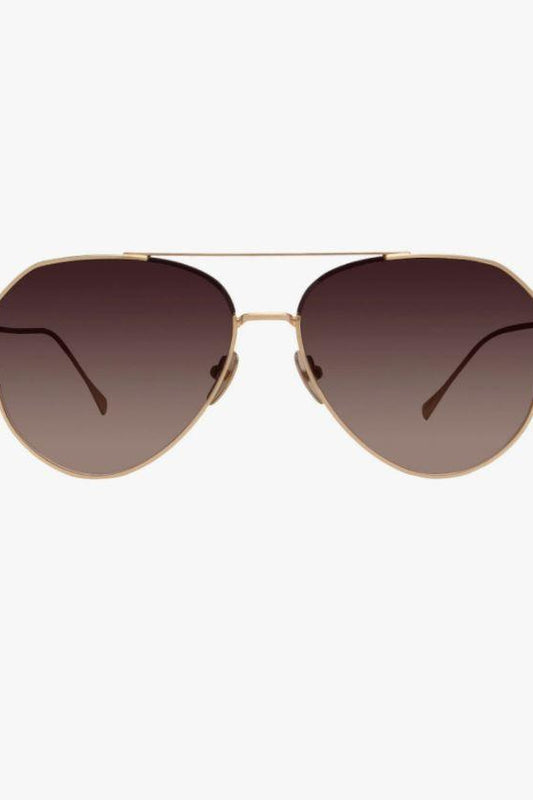 Diff Dash Brushed Gold & Coffee Sunglasses